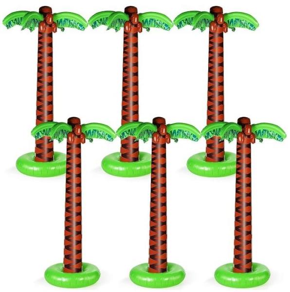 Talltalk 6 Pack Giant Inflatable Palm Trees 5.5ft, WUZUPS Rustic LED Farmhouse Seemi-Flush Chandelier - MSRP $1,256