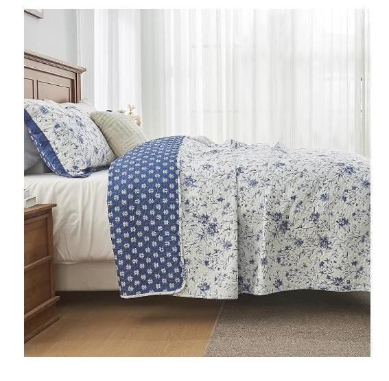 Finlonte 100% Cotton Queen Quilt Set, 30x10ft Wrinkle Free Ivory Backdrop Curtain, Otoolling Easel Stand - MSRP $1,361