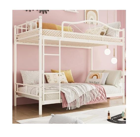 IDEALHOUSE Bunk Bed Twin Over Twin w/Ladder, DUMOS Tall Storage Cabinet, House Shape Full Montessori Bed - MSRP $2,271