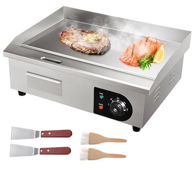 VEVOR Commercial Electric Flat Top Griddle 22", KRUPS 4-Slice Belgian Waffle Maker, VASAGLE Storage Chest - MSRP $1,372