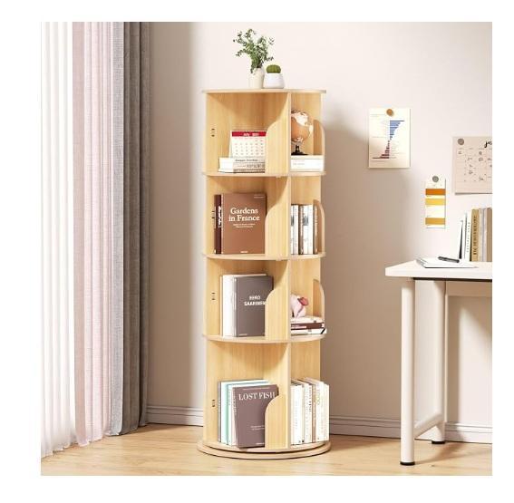 BIERUM 4-Tier Rotating Bookshelf Tower, Rundhill Furniture Mchome Contemporary Coffee Table, Kate & Laurel -MSRP $2,098