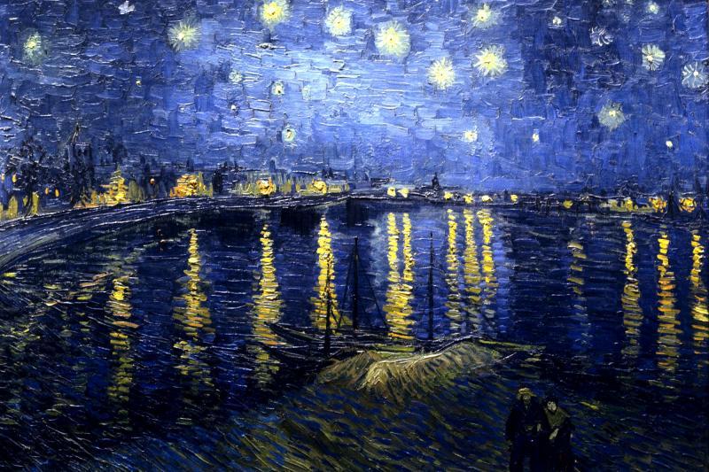 4 pc Hand embellished Canvas - Masters Van Gogh etc -INVESTMENT ART