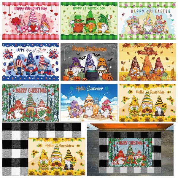 Amazon Clearance - Furniture - Nuanchu 10pcs Seasonal Door Mats, Artoid Mode Brown Bird Flower Door Mats, Cushion Covers - MSRP $2,594