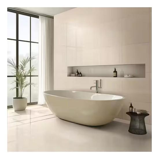 MSI Yulong White 24 in. x 24 in. Glazed Polished Porcelain Floor and Wall Tile (16 sq. ft.) - Est Retail $340