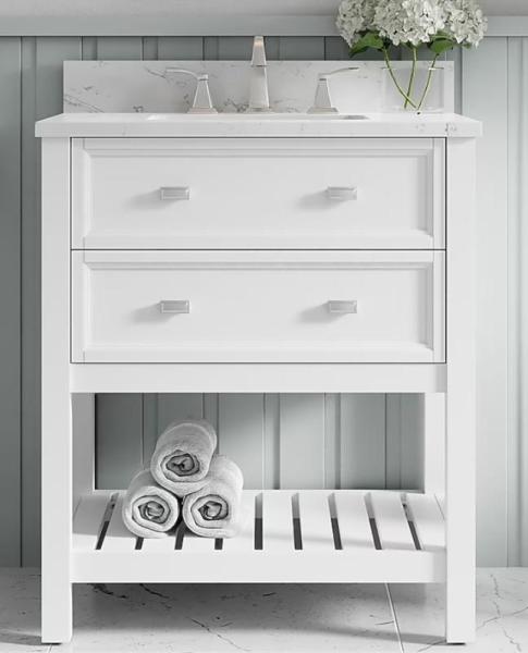 Allen+Roth Canterbury 30in White Undermount Single Sink Bathroom Vanity, Kobalt 40V Push Lawn Mower - MSRP $3,008