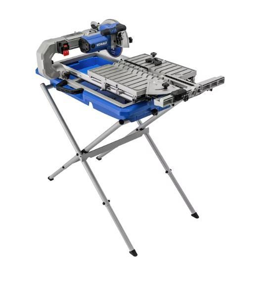 Kobalt Folding Head 9Amp 7in-Blade Sliding Table Tile Saw, Zoeller 3/4HP 115V 80GPM Cast Iron Sump Pump - MSRP $2,932