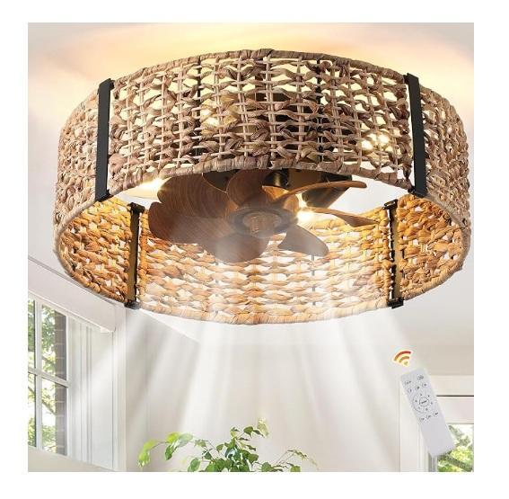 Home - Ganeed 20" Boho Fandelier Ceiling Fan, Sunshine Nicole Reverse Comforter Set, MUXHOMO Comforter Set -MSRP $1,188