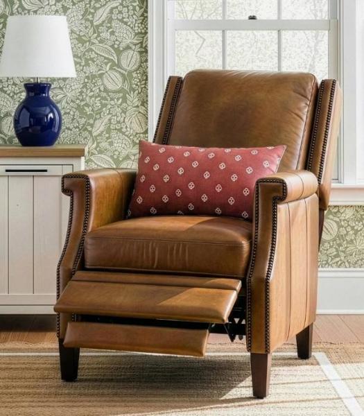Furniture - Chantelle Upholstered Recliner, Turgeon 4-Person Dining Set, Avaliese Ottoman, Shutter Wall - MSRP $5,417