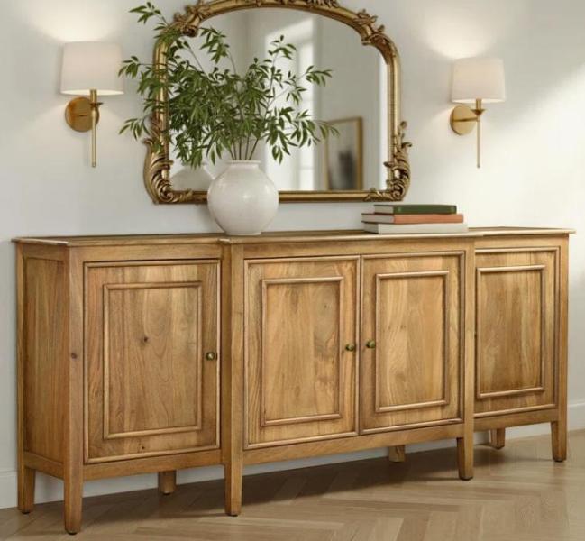 Housewares - Traditional Mango Wood Sideboard w/Storage Shelves, 80"L, Sunjoy 10x12ft Wood Gazebo, Desk - MSRP $6,420