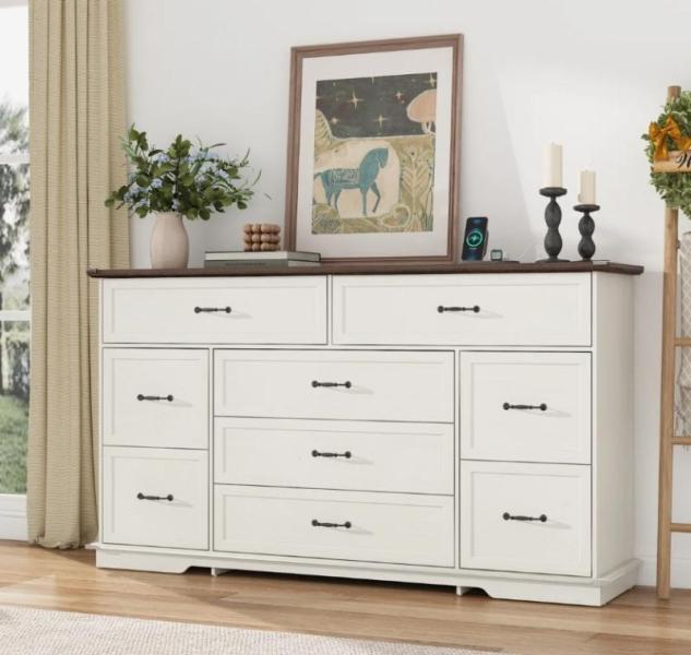 Furniture - August Grove® Dresser, Union Rustic Bed Frame, Winston Porter Cabinet - MSRP $2,005