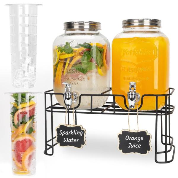 Kitchen - Solino Home 100% Linen Table Runner, Betrome 2pk 1gal Glass Drink Dispensers, Vesici Tumbler - MSRP $6,345