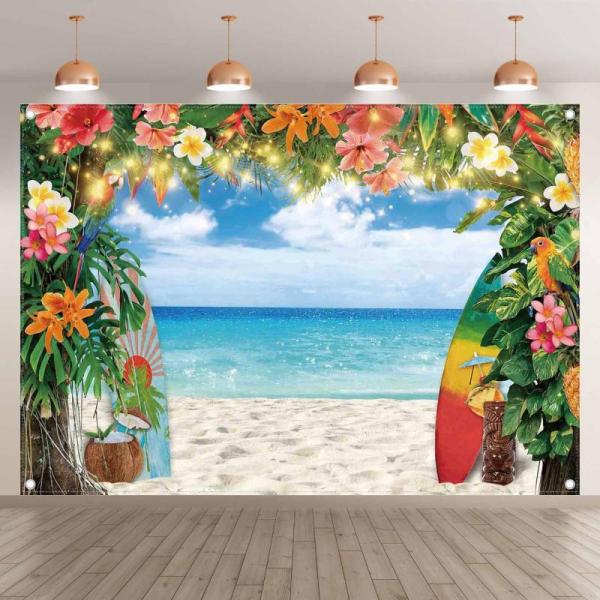 Camera - YCUCUEI Hawaiian Beach Luau Photography Backdrop, YCUCUEI 72x43inch Crawfish Boil Theme Backdrop - MSRP $2,393