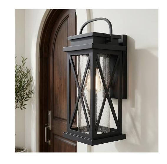 Quoizel Saint Elias 17.88inH Matte Black Hardwired Wall Light, Brondell Ecoseat Elongated Bidet Seat - MSRP $2,309