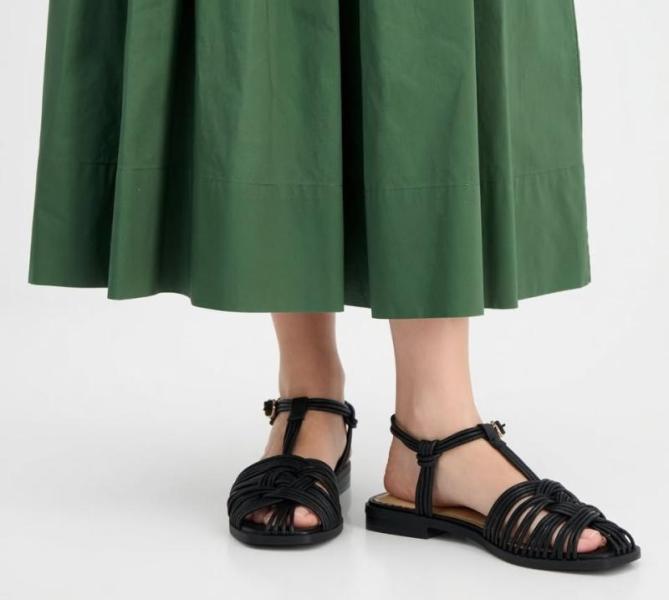 On-34th Women's Tyllee Fisherman Slingback Strappy Sandals Black MSRP $27,000
