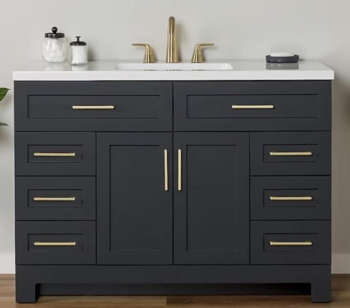 Style Selections Cauley 48" Black Single Sink Vanity, CRAFTSMAN 2000S Steel Tool Chest, Elkay Kitchen Sink -MSRP $2,464