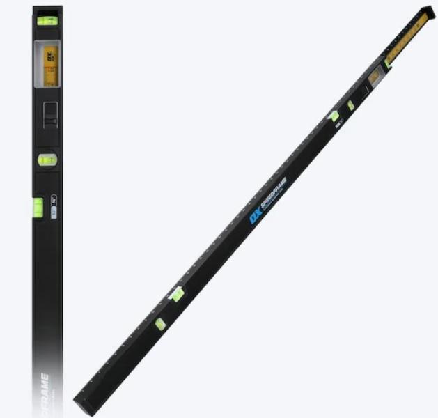 OX Aluminum 53in 5-Vial Extendable Plate Level, Greenworks 1800PSI Cold Water Electric Pressure Washer - MSRP $2,451