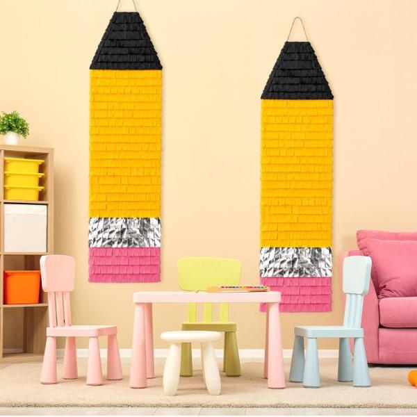 Amazon Clearance - Office Product - Moonld 2pc Back-to-School Pencil Wall Hanging Fringes, VZCPYTPM Printable Round Labels - MSRP $2,405