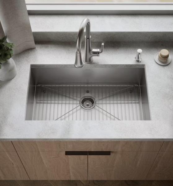 KOHLER Decree Drop-in/Undermount Single Kitchen Sink, EGO POWER+ 56V 765CFM Battery Leaf Blower, Levolor - MSRP $3,503