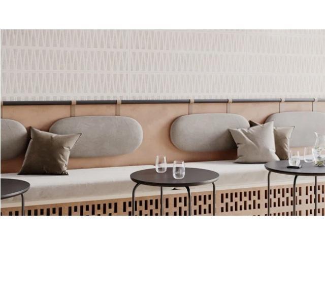 Housewares - Vista Deco 11.73inx35.35in 3D Mixed Finish Ceramic Wall Tiles, Caldera Roques Tiles - MSRP $1,779