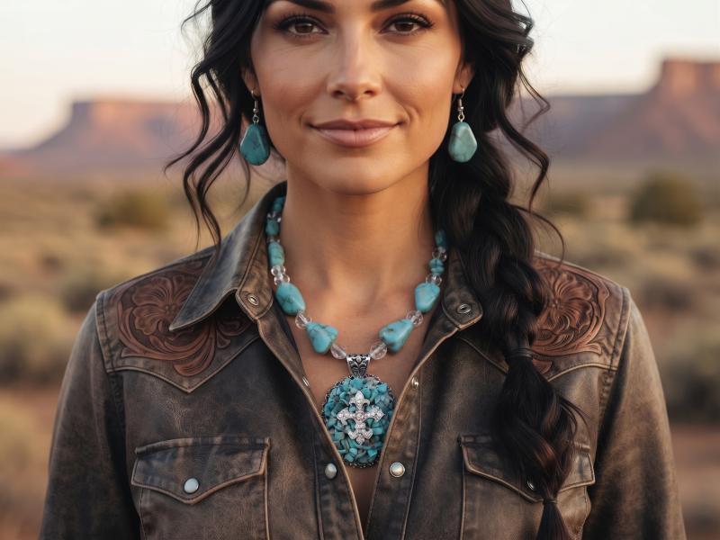 Western Turquoise, Cross Necklaces & Pendant Jewelry Assortment