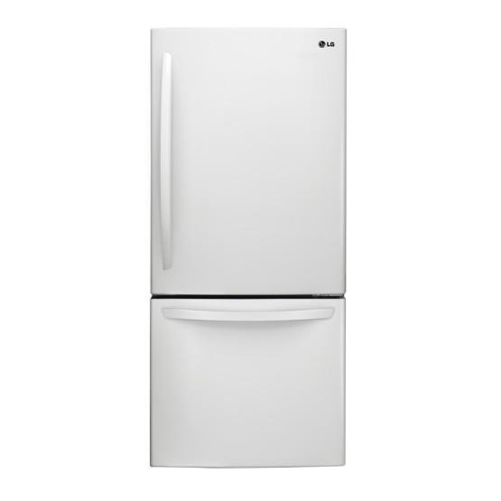 LG 30-inch Wide 22 cu.ft. Bottom Freezer Drawer Refrigerator in White - MSRP $1,398