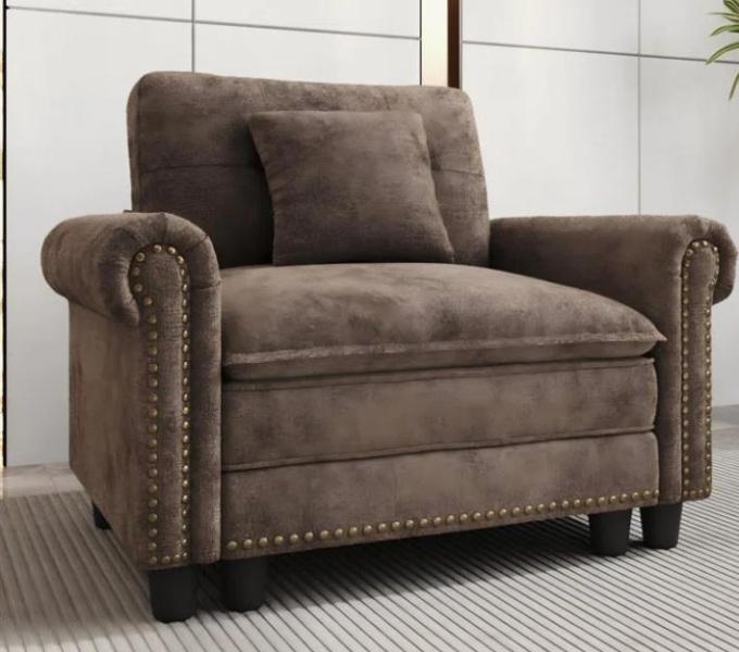 Furniture - Deep Seat Accent Chair, Left-Hand & Right-Hand Facing Part-White Boucles - MSRP $843