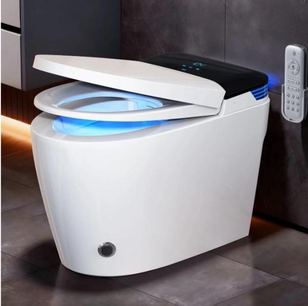 Housewares - BCANHOME Smart Toilet, 47''W Computer Desk w/Outlet & Hutch, Estes Upholstered Stool - MSRP $1,978