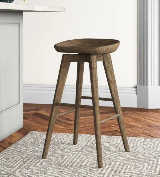 Housewares - Niles Swivel Solid Wood Counter Stool, Solid Wood Dining Set, Swivel Adjustable Bar Stool - MSRP $1,987