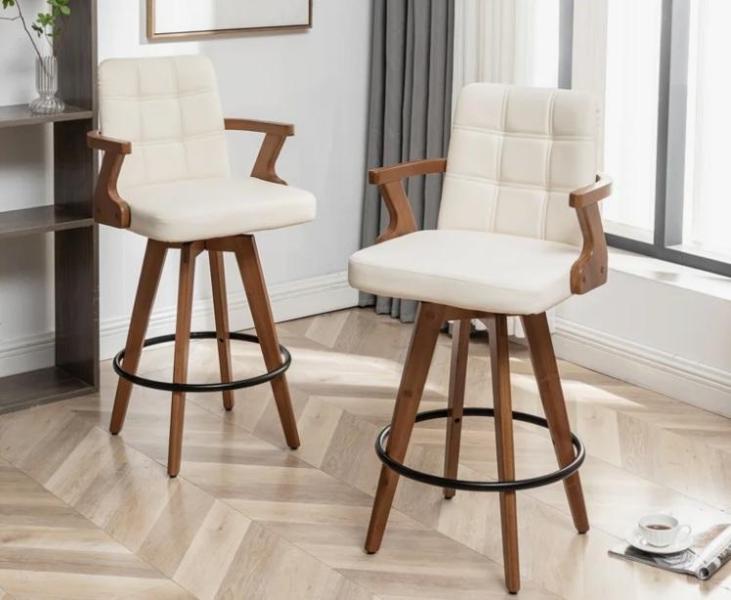 Housewares - Lounge Chair, Lorant Swivel Stool, Wolbach 55in Executive Desk w/Double Trapezoid Base - MSRP $1,902