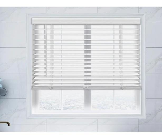 Housewares - 2in Room Darkening Cordless Faux Wood Textured Finished Blinds, X Breakroom/Cafe Table Bases - MSRP $2,381