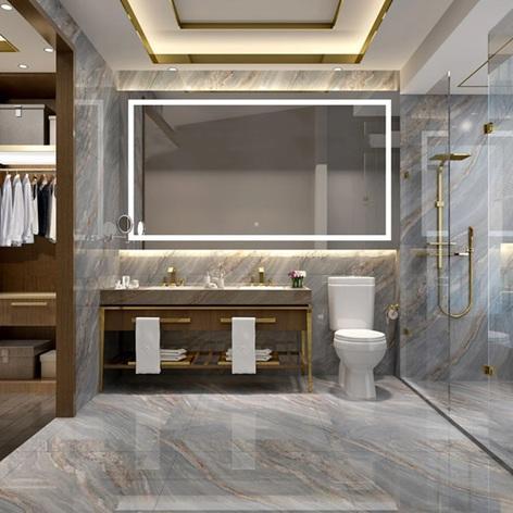 Electric Mirror INT-7242-AK Ava 72" x 42" Rectangular Frameless Bathroom Wall Mirror with Light - MSRP $3,256