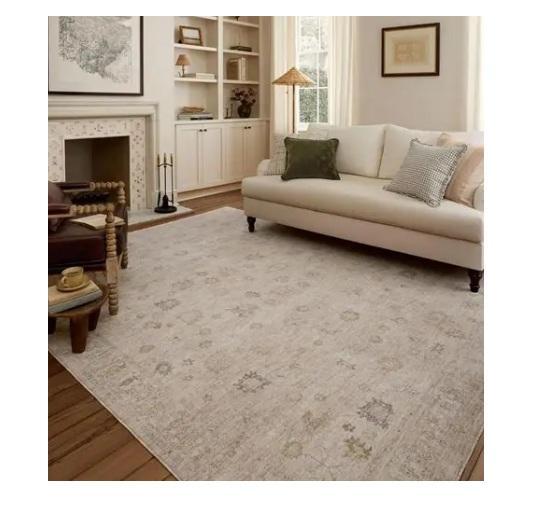 Housewares - Chris Loves JuliaxLoloi Louisa Oatmeal/Stone Area Rug, Aderhold Hand-Tufted Wool/Cotton Rug - MSRP $2,135
