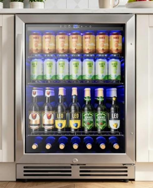CLOSEOUT Housewares - Transparent Wave Abstract Fiberglass Marble Base Sculpture, 24" Beverage Refrigerator, Vanity -MSRP $2,769