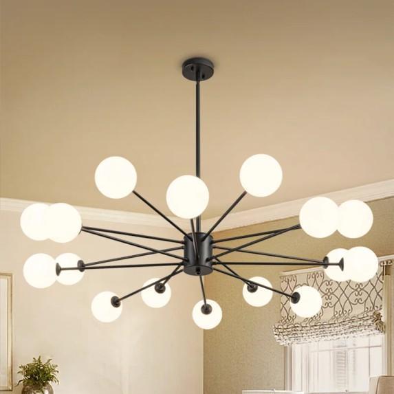 Home Decor - George Oliver Sputnik Chandelier, Gracie Oaks Floating Wall Shelf, NFusion Ottoman - MSRP $1,444