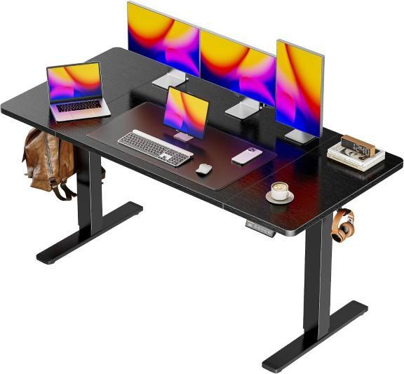  Huuger Electric Standing Desk, Nintiue Arc Floor Lamp, AmorArc Stoneware Dinnerware Set - MSRP $1,723