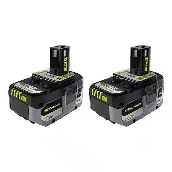 Ryobi PBP2004 ONE+ 18V Lithium 4.0 Ah Battery (2-Pack) - MSRP $229